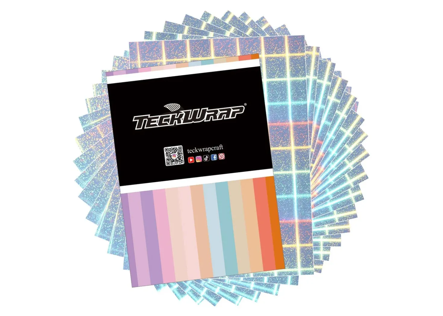 Teckwrap Vinile Stampabile Olografico a Scacchi 15pz